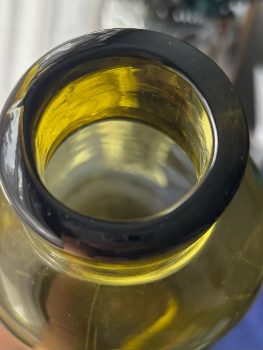 Olive Green Glass Decorative Vase - Home Accents